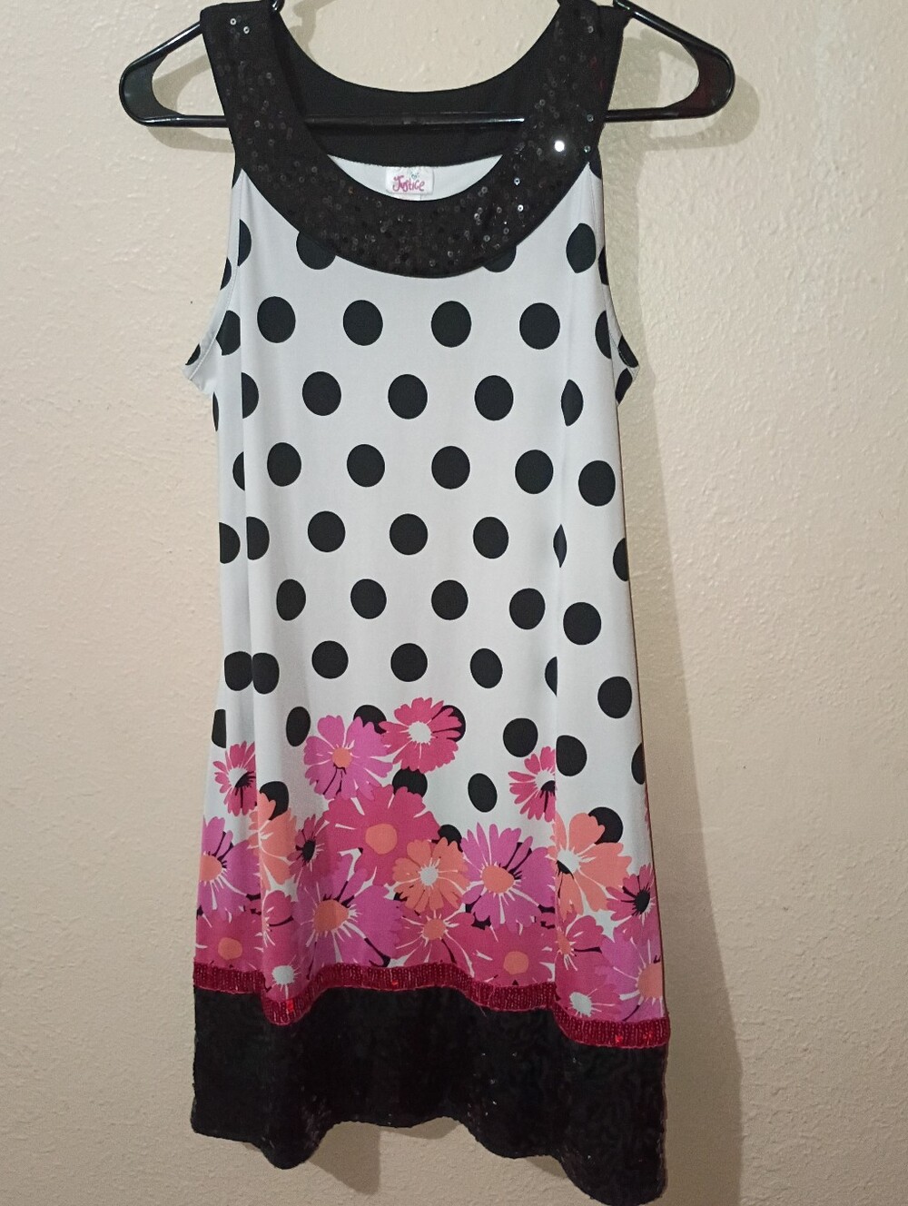 GIRLS SIZE 18 JUSTICE LINED DRESS (2012)